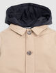 Trench beige avec parementure capuche garçon-5