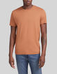 Cognackleurig T-shirt mix katoen-modal Heren-1