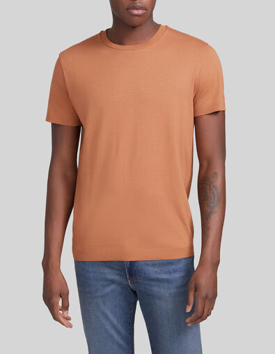 Cognackleurig T-shirt mix katoen-modal Heren - IKKS