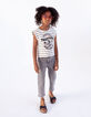 Graue SLIM-Mädchenjeans mit asymmetrischem Reißverschluss-2