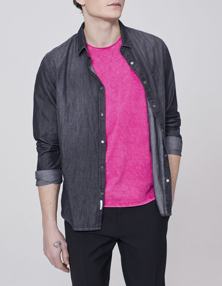 T-shirt De Essential pink ronde hals Heren-5