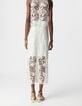 Women's all-lace white midi skirt-3
