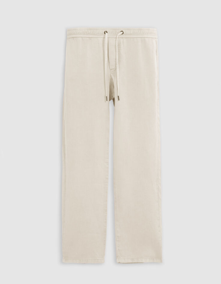 Men’s beige Lyocell® and linen joggers-5