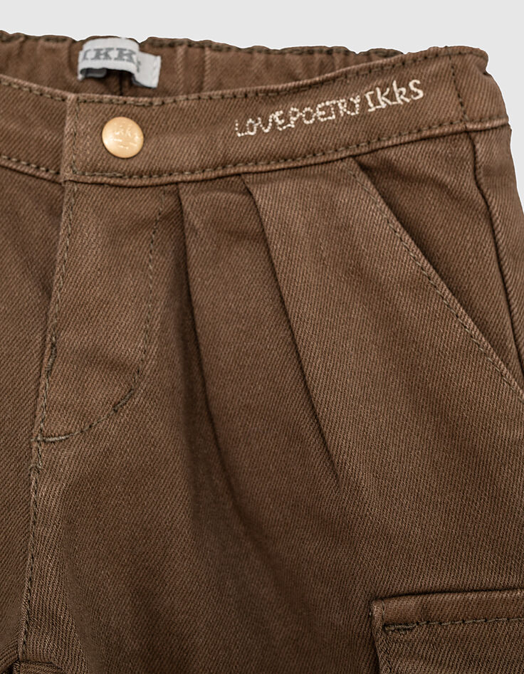 Baby girls’ khaki organic cotton combat trousers-3