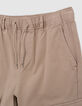 Beige JOGGER-Hose für Jungen mit elastischem Bund-5