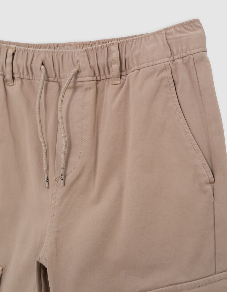 Beige JOGGER-Hose für Jungen mit elastischem Bund-5