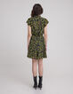 Vestido negro reciclado estampado leo floral Mujer-3