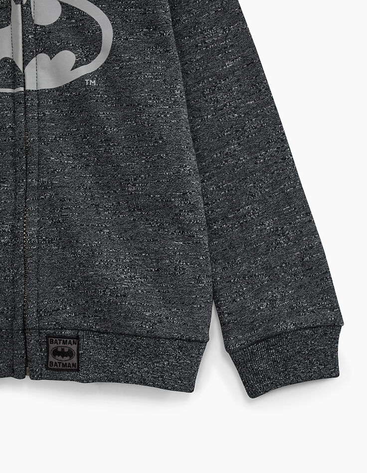 Cardigan Batman anthracite avec capuche masque garçon-5