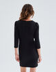 Robe noire jacquard motif python Femme-3