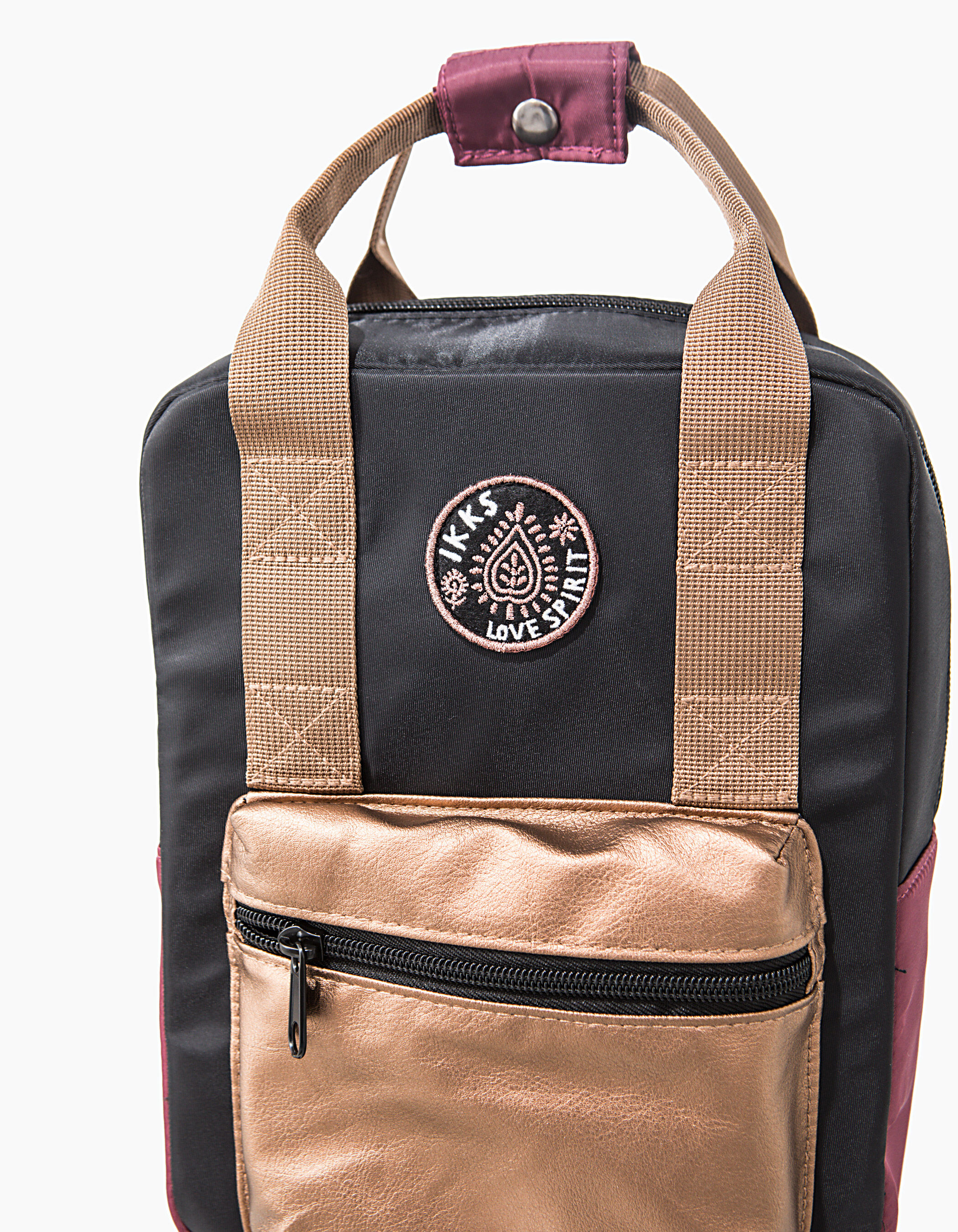 Girls copper plum and black backpack IKKS