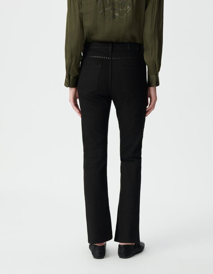 Rechte zwarte cropped jeans sierstuds Janis Dames-4 Rechte zwarte cropped jeans sierstuds Janis Dames-4