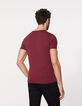 Men’s burgundy Essential V-neck T-shirt-3