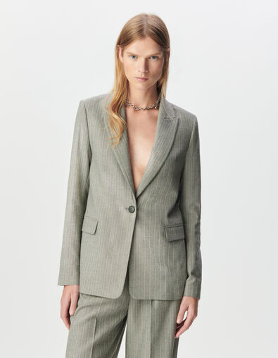 Americana gris rayas rosas mujer - IKKS