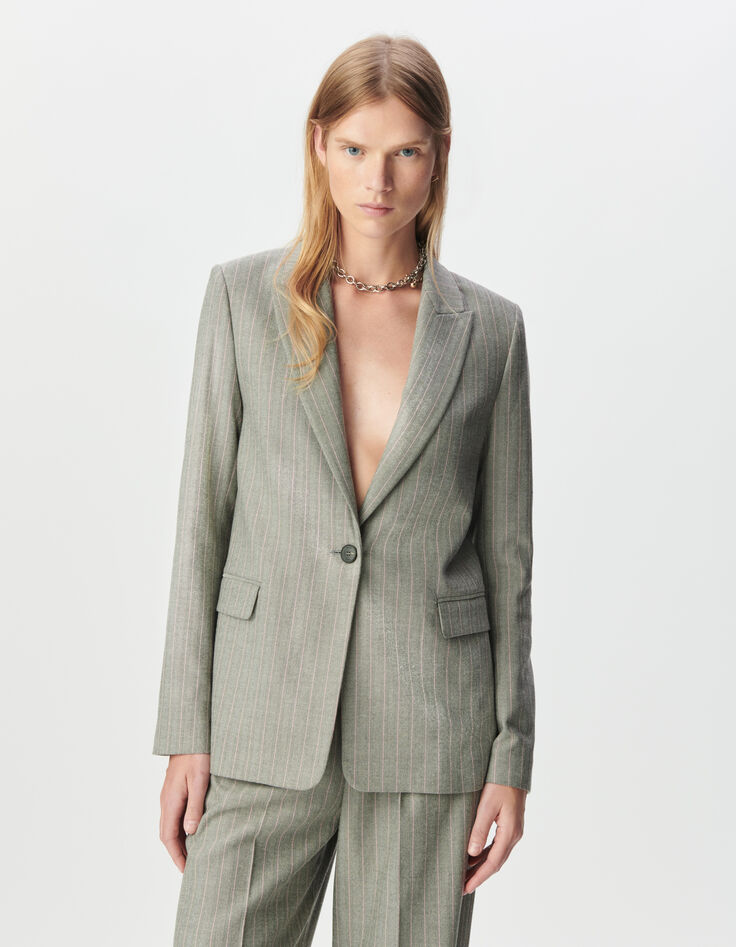 Americana gris rayas rosas mujer-1