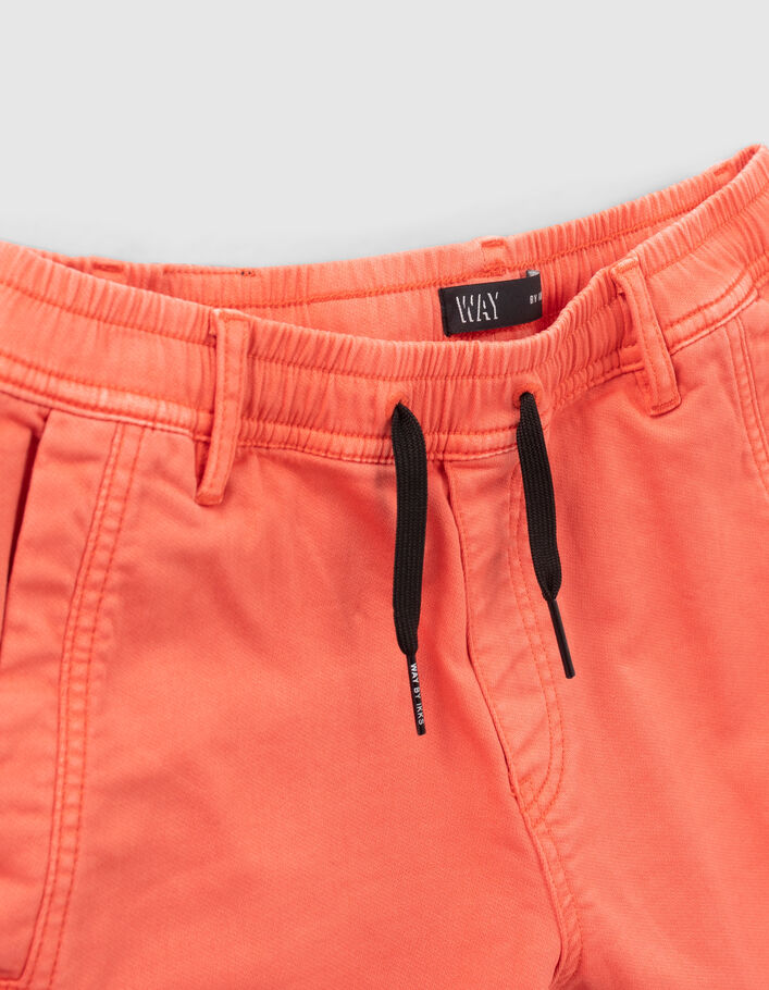 Boys’ dark orange elasticated waist Bermuda shorts - IKKS