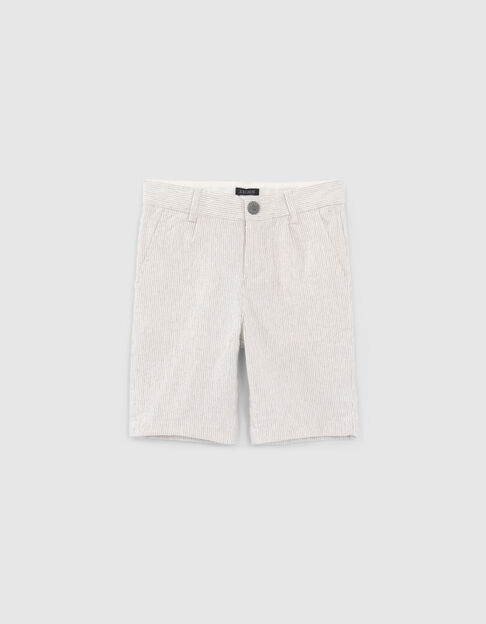 Bermudas traje beige rayas niño