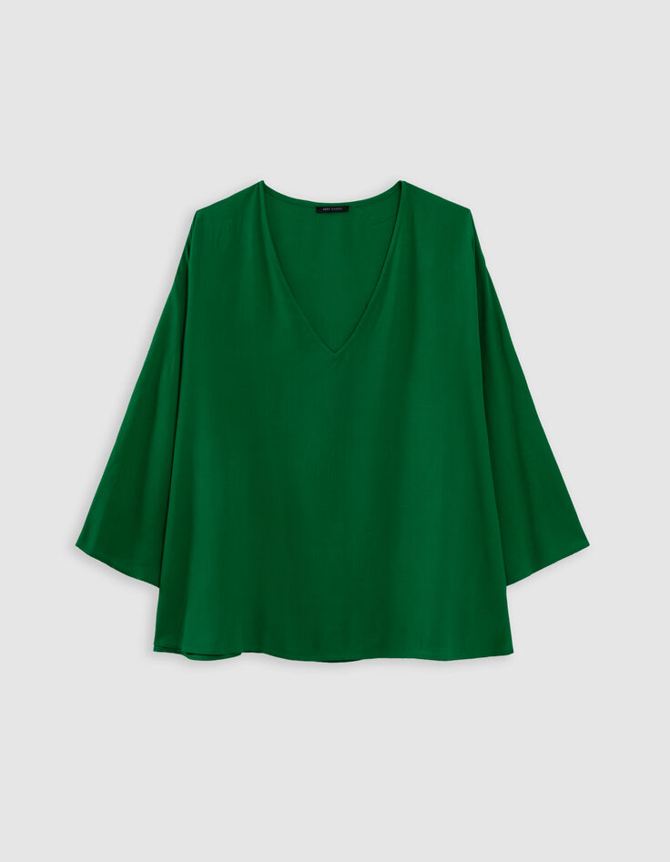 Green LENZING&trade; ECOVERO&trade; cape-style blouse-6