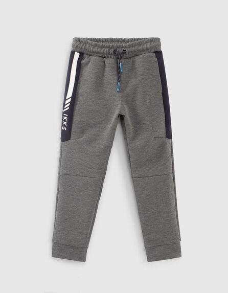 Boys’ medium grey sports joggers with side bands 