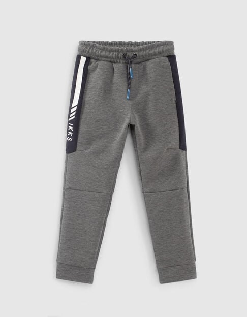 Boys’ medium grey sports joggers with side bands 