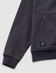 Cardigan à capuche gris zippé oversize garçon-4
