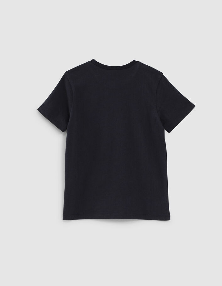 T-shirt navy avec print et découpes garçon -4