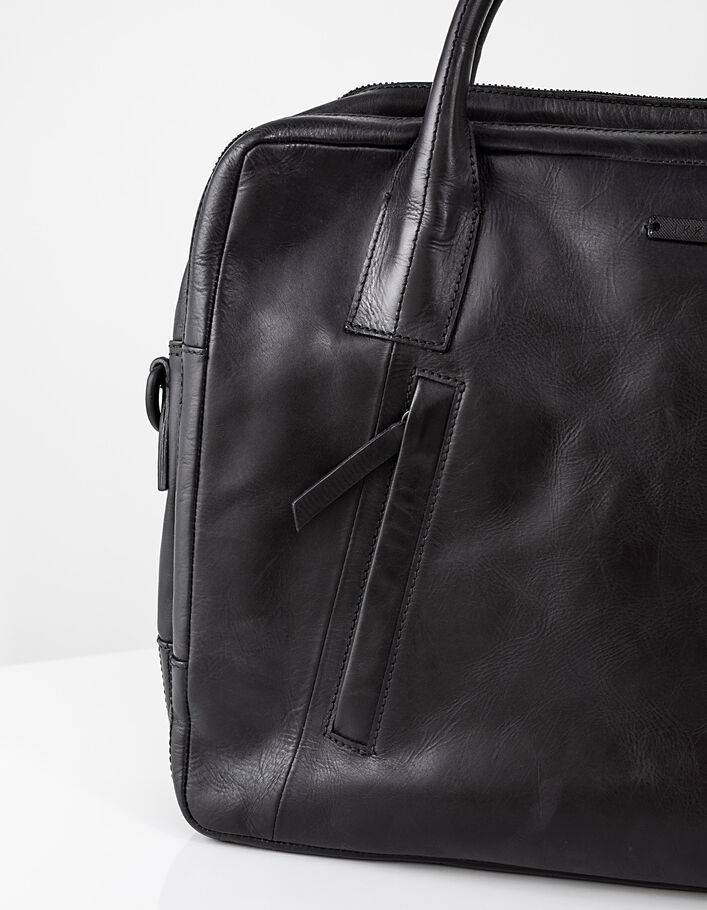 Sac noir en cuir homme - IKKS