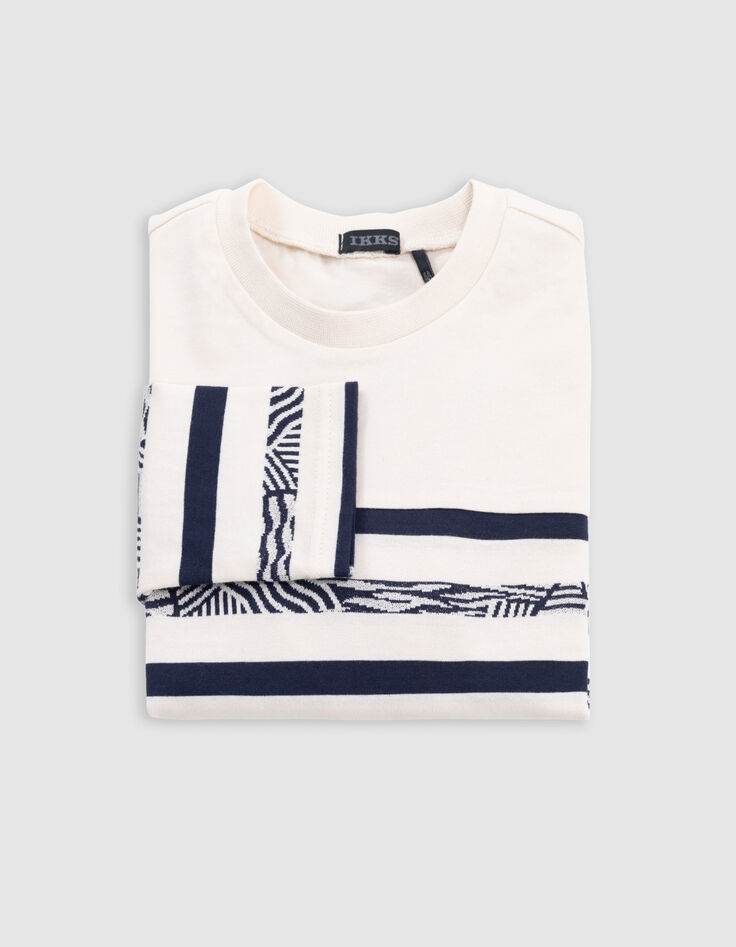 Cremefarbenes Jungen-Matrosenshirt, Zierstreifen-7