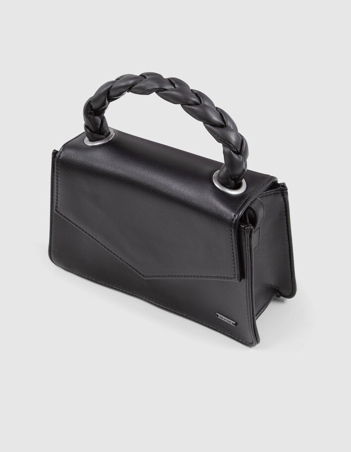 Girls’ black mini handbag with woven handle - IKKS