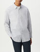 Chemise REGULAR bleu ray&eacute;e 100% coton Homme-2