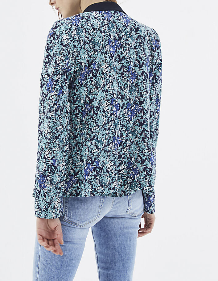 Women’s Sea Flowers print suit jacket + contrasting collar-3