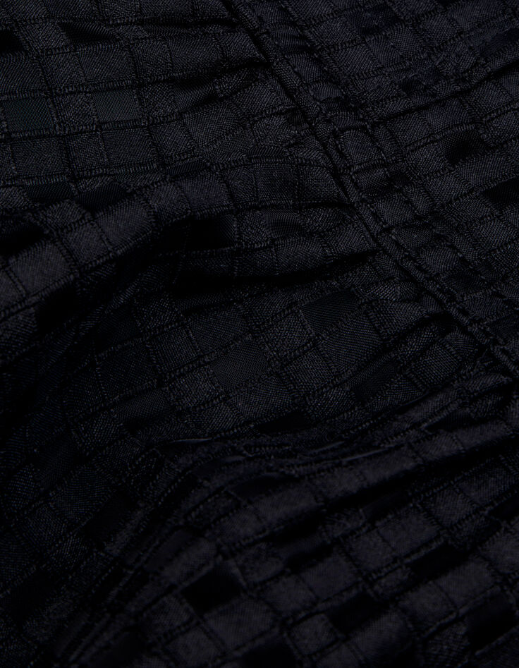 Robe noire motif carreaux ajour&eacute;s Femme-4