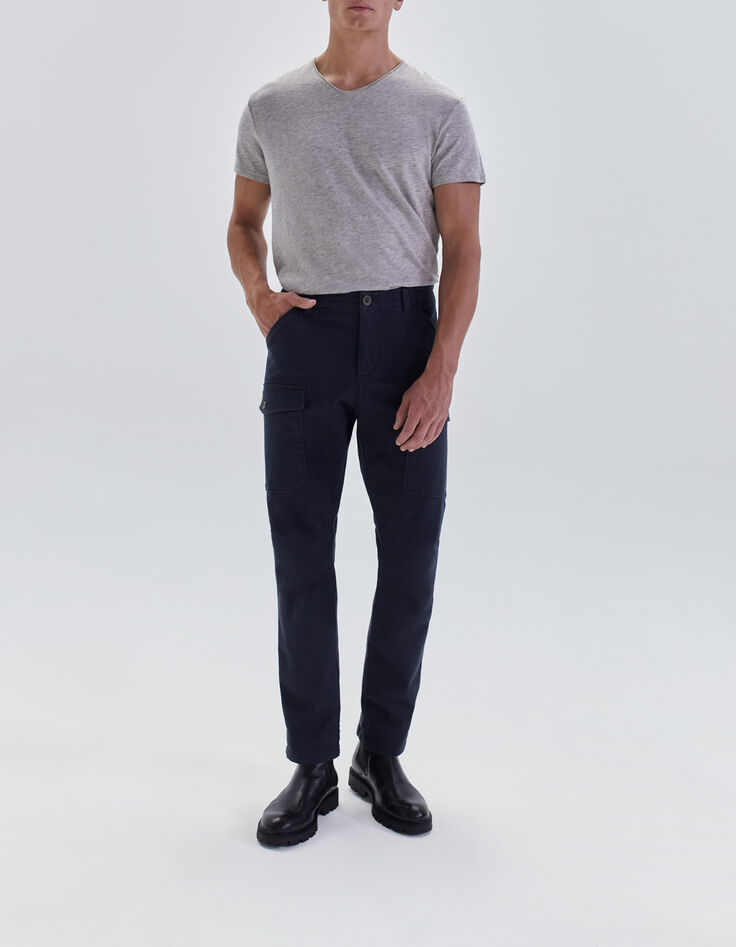 Marineblaue Herrencargohose-6
