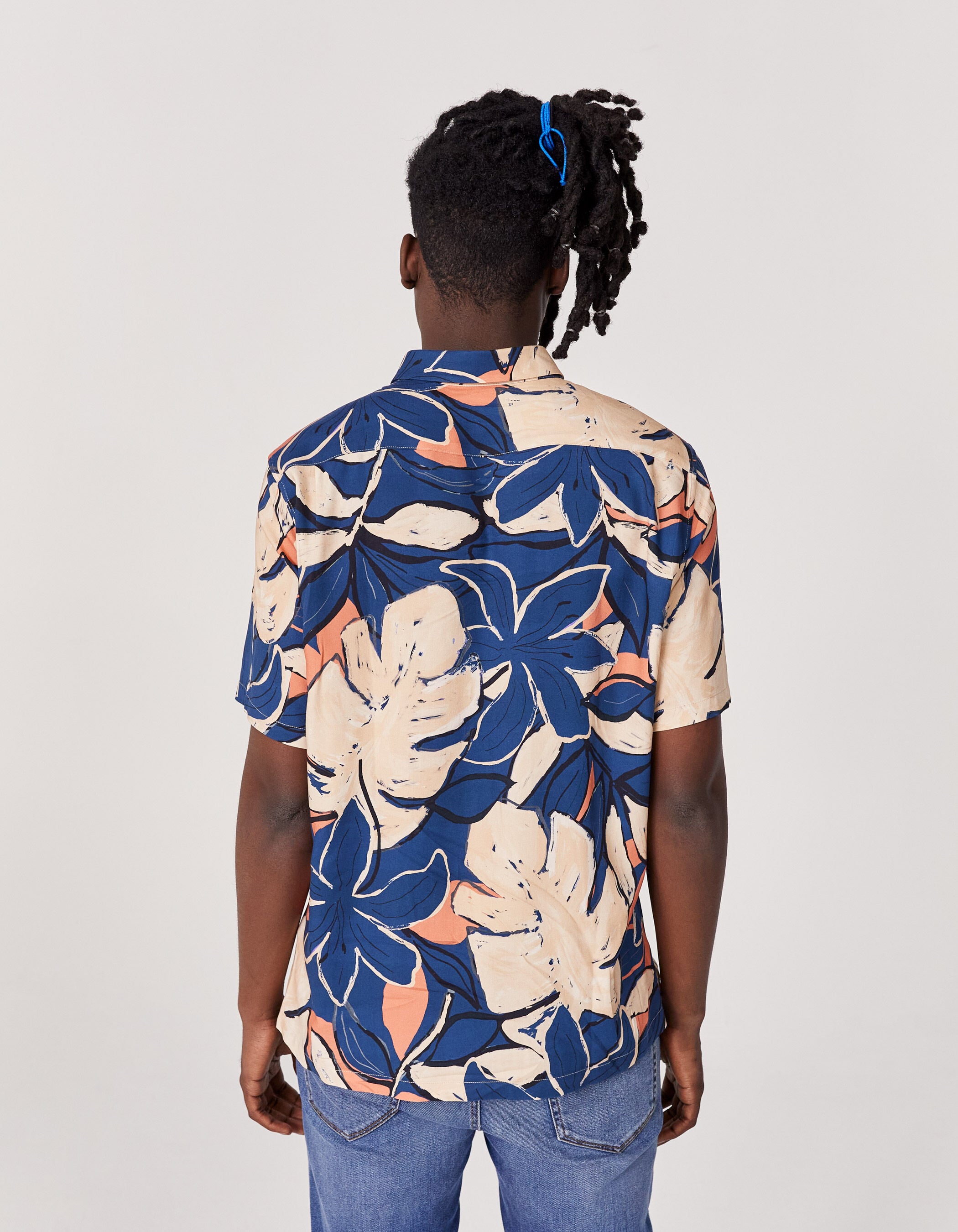 Men's blue XL-flower Ecovero® REGULAR shirt