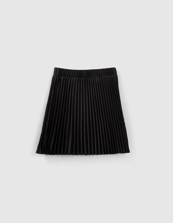 Girls’ black pleated short skirt-2