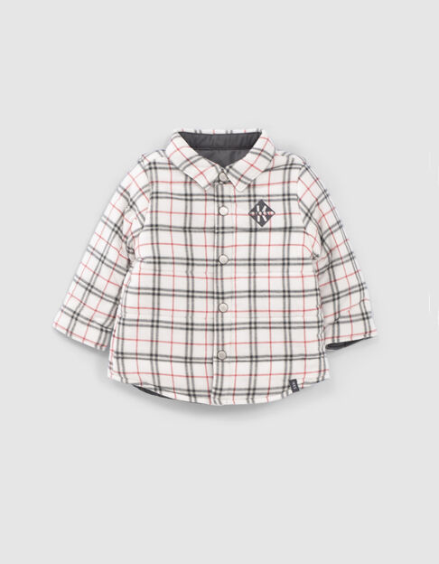 Baby boys’ grey/check reversible overshirt - IKKS