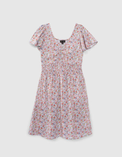Lila jurk LENZING™ ECOVERO™ flower power print meisjes - IKKS