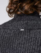 Cardigan noir tricot à col châle Homme-5