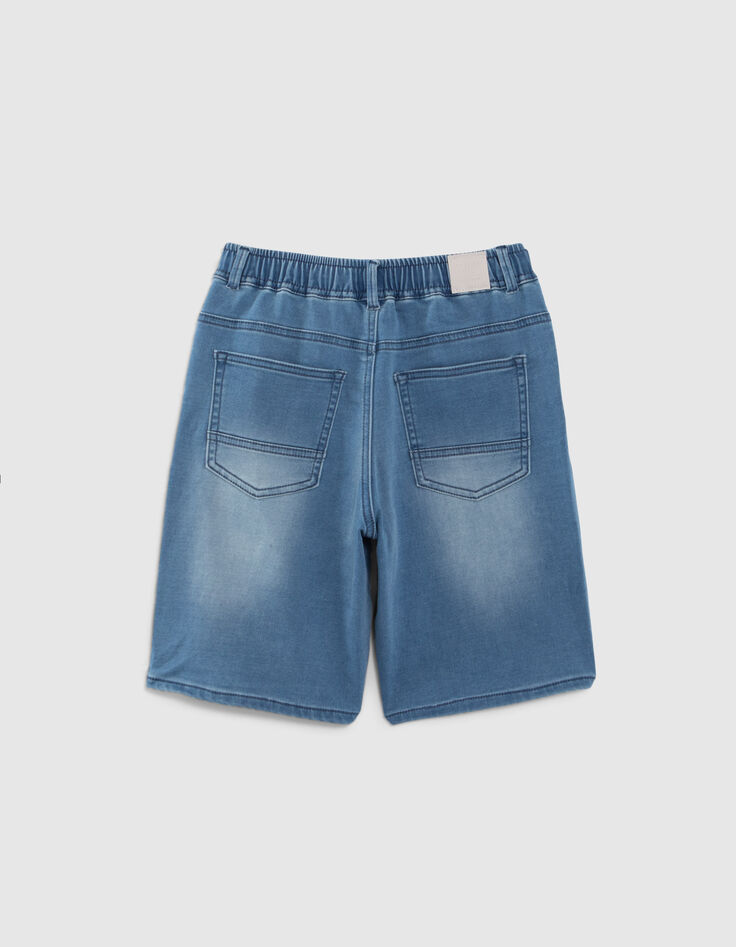 Bermuda en jean bleu taille &eacute;lastiqu&eacute;e gar&ccedil;on-3