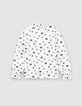 Gebroken wit T-shirt all-over sterrenjacquard meisjes-3