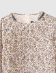 Robe beige imprimé fleurs fille-2