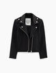 Schwarze Mädchen-Bikerstrickjacke Think Wild-6