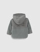Kaki parka twee materialen babyjongens-3