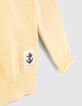Pull jaune tricot message jacquard au dos garçon-8