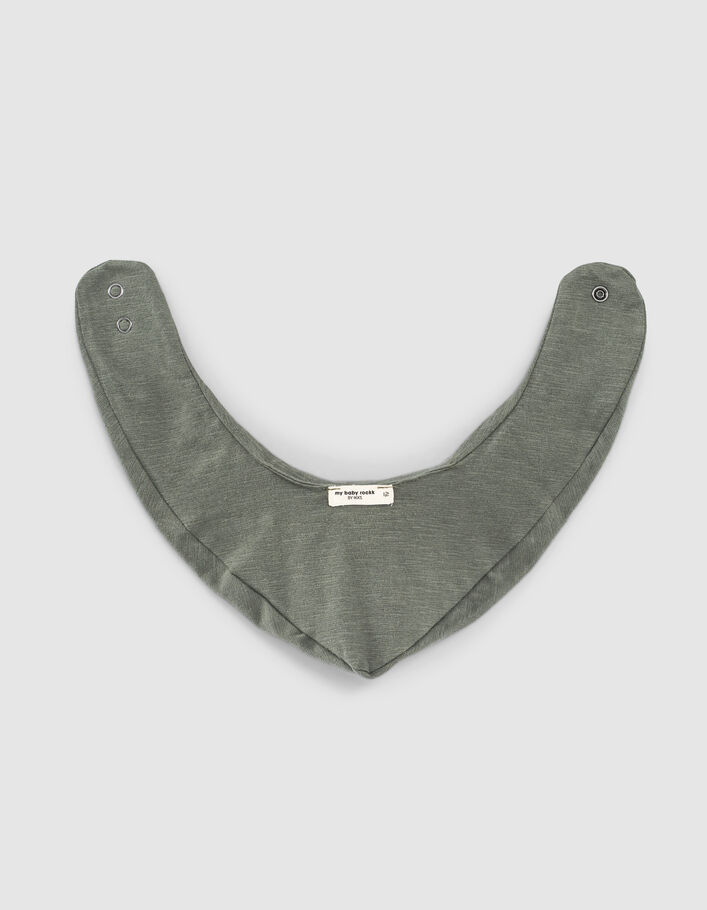 Baby’s light khaki rock print organic cotton bib - IKKS