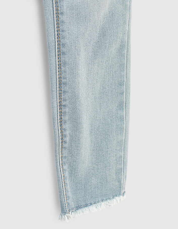 Girls’ bleach blue fringed skinny jeans - IKKS