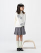 Girls’ navy gingham shorts with ruffles-1