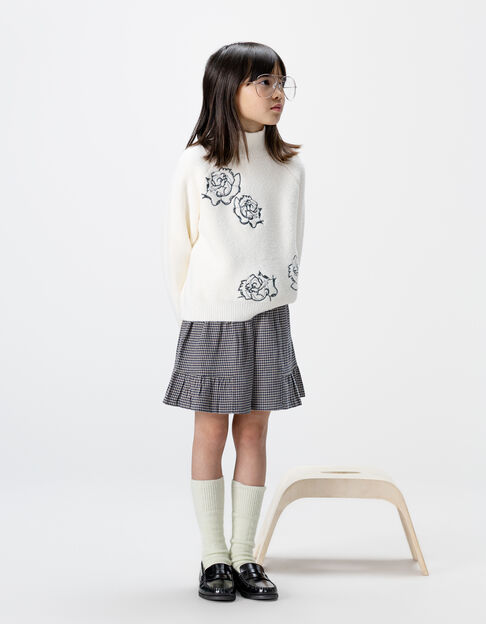 Shorts azul marino vichy volantes niña - IKKS