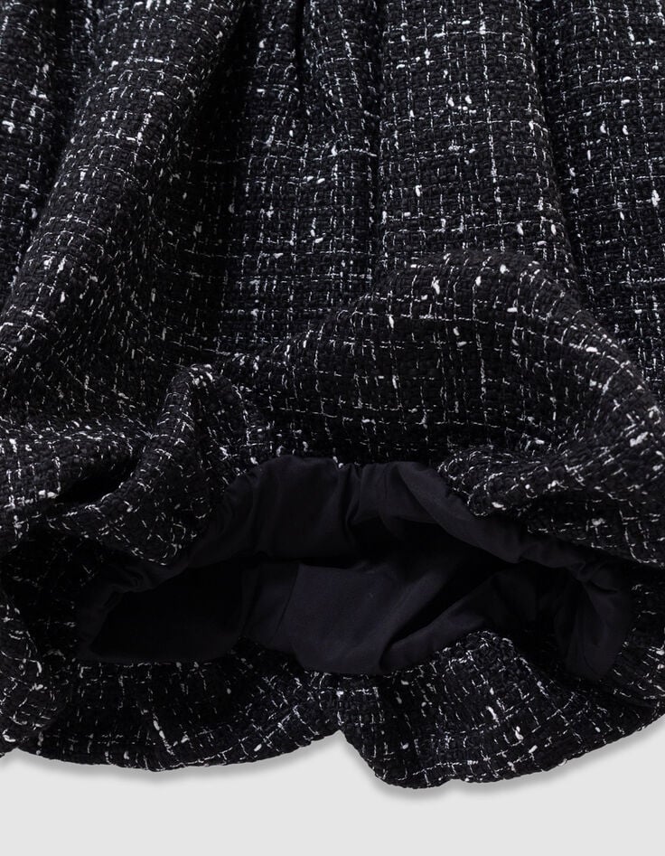 Girls’ black tweed-look mixed-fabric dress-5 Girls’ black tweed-look mixed-fabric dress-5