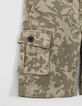 Bermuda battle kaki imprim&eacute; camouflage feuilles gar&ccedil;on -4