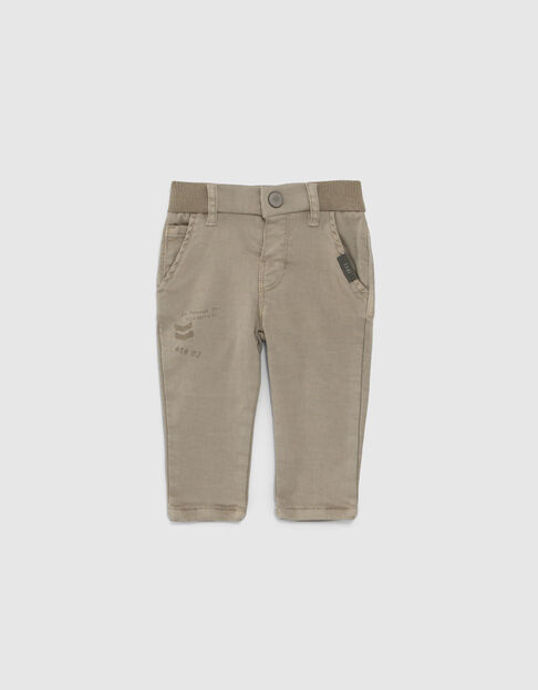 Jean beige print army bébé garçon - IKKS